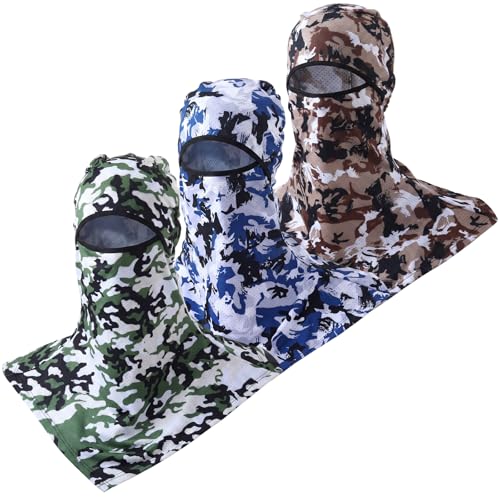 Image of SATINIOR 3 Piece Balaclava Face Cover Sun Protection Neck Cover Summer Balaclava for Men Women Outdoor Sports UV Protector