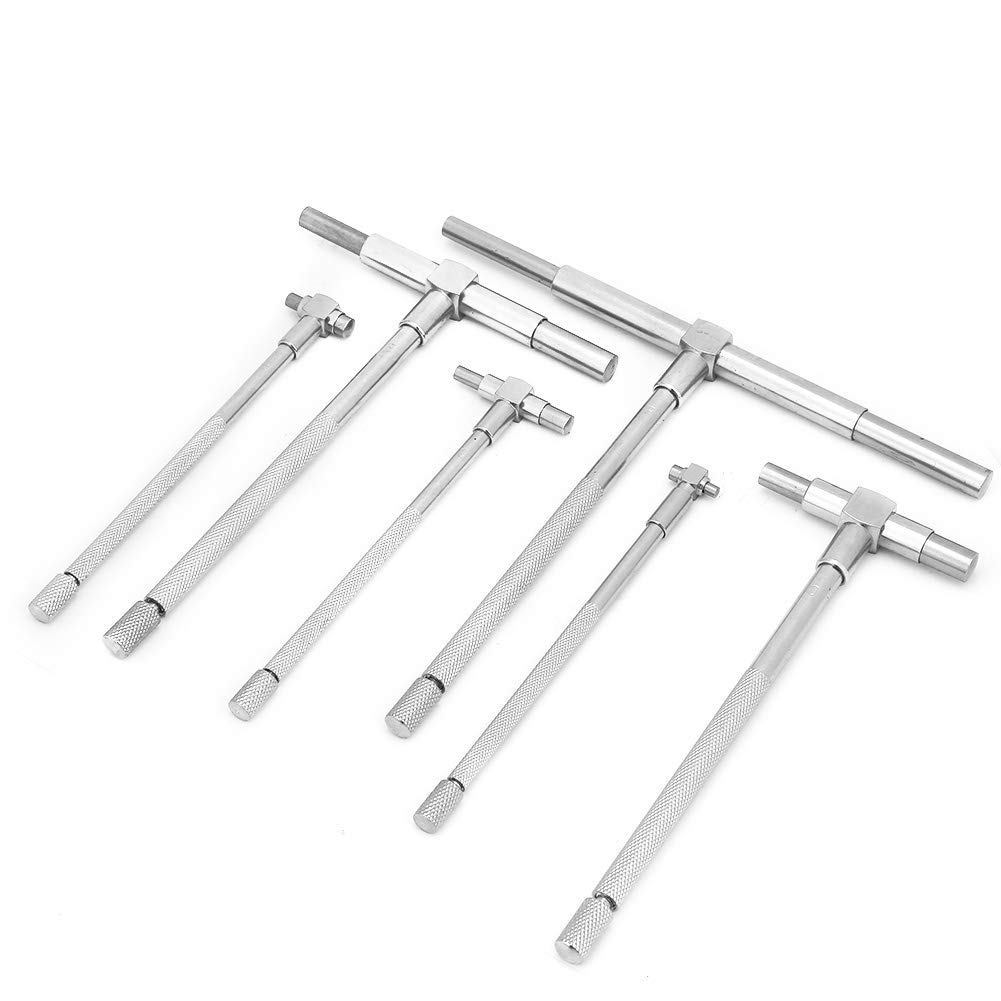 6 Pièces Jeu de Jauges Télescopiques Jauge D'alésage en T 8-150mm Jauge Télescopique de Diamètre Intérieur Réglable pour Mesure Rapide de l'intérieur d'un trou