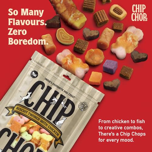 Image of Chip Chops All Life Stages Biscuit Twined with Chicken Dog Treat - Healthy, Digestible Snack for All Dog Breeds - Rich in Protein, Perfect for Training & Snacking - Pack of 2,140g Each