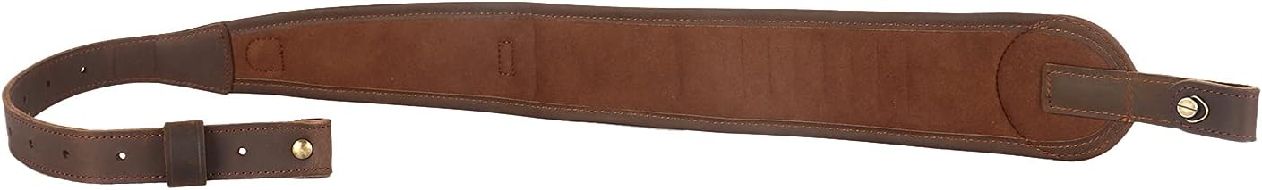 TOURBON Canvas Leather Rifle Sling with Ammo Holder and Swivels, Slip on Recoil Pad for Hunter Shooter