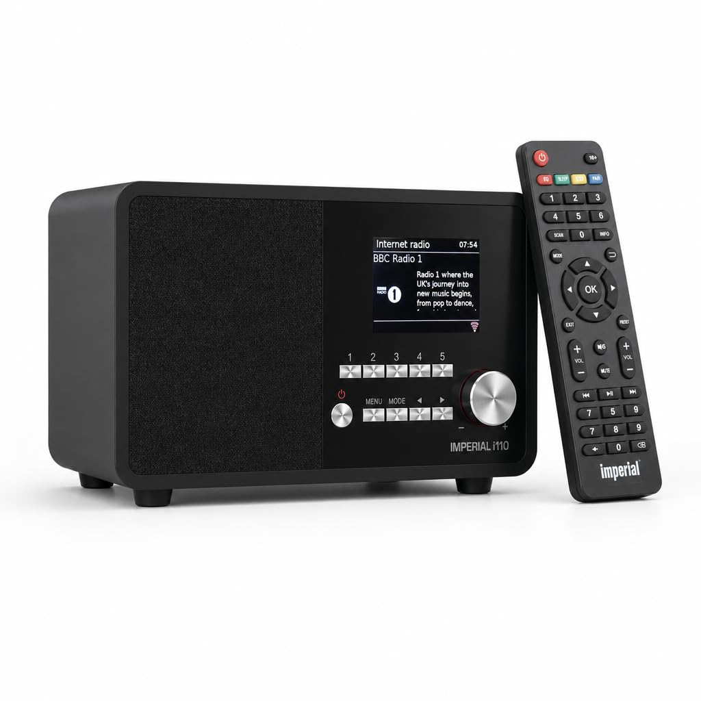 Imperial i110 22-320-00 Internetradio WLAN, Bluetooth, Küchenradio, WLAN - Internetradio (TFT Farbdisplay, Line-Out, Netzteil) schwarz