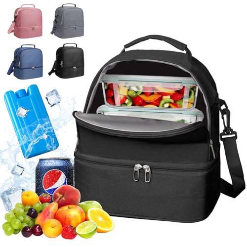 Opiniones de Loncheras walmart Top 10. 44 KIROGILY Loncheras para Mujer Hombre Doble Capa, Lonchera Termica de Gran Capacidad, Bolsa de Almuerzo Impermeable con Cristales Hielo, Lunch Bag Reutilizable, Lonchera Grande...