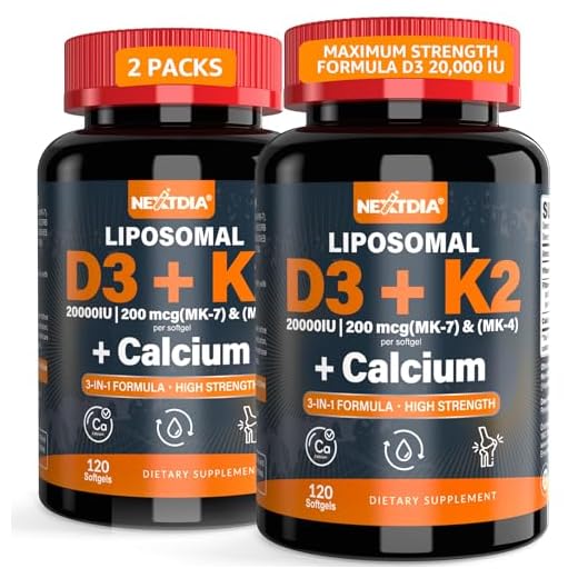 Vitamin D3 20,000 IU + K2( MK7 ) 200mcg - Once Daily Dose, Optimal Level -Support Strong Bone, Immune Health & Calcium Absorption, Helping Vitamin D Deficiencies, Easy to Swallow, 240 Servings Softgel