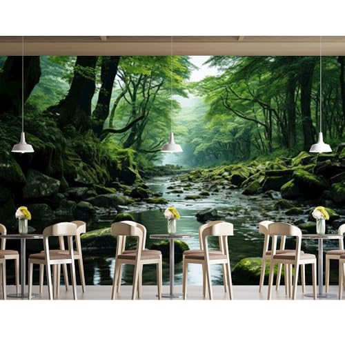 KEARTNZI Custom Modern Mural Forest Waterfall Wallpaper Large Landscape Nature Wall Mural for Bedroom Living Room Home Decor