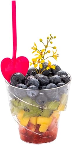 Cucharas de corazón de 35 x 125 pulgadas 500 mini cucharas desechables de plástico en forma de corazón para postres cucharas de degustación de