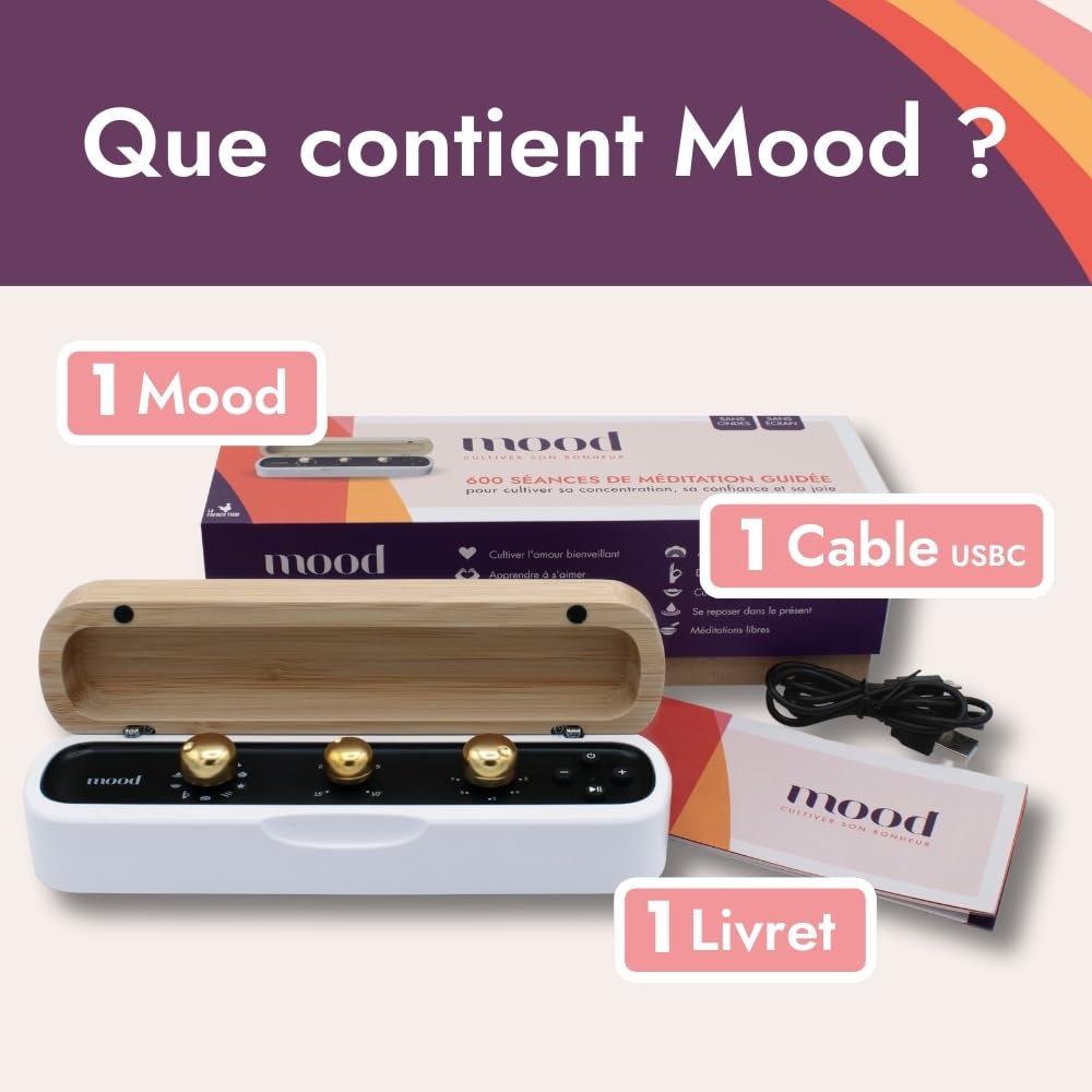 Morphée Mood Box de Méditation Guidée 600 Séances Audio Guidées Relaxation Bien-Être en Français