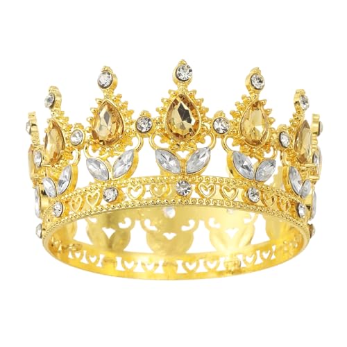 Mini couronne gâteau uxcell en alliage doré pour décoration d'anniversaire