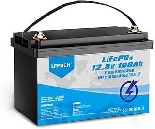 12V 100Ah LiFePO4 Battery Rechargeable Lithium Iron Phosphate Battery, Up to 5000 Life Cycles, Built-in BMS, Suitable for Solar Storage Systems, Boats, RV Golf Carts, UPS, etc.
