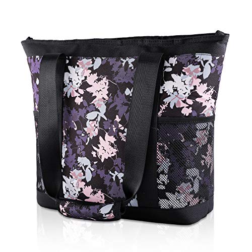 OMYSTYLE Tote Bag for Women, Waterproof Oversize Beach Bag, Floral Utility Shoulder Bag for Travel Gym Yoga Hiking Picnic Daily Bags.