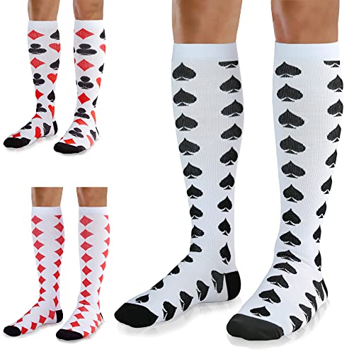 Image of Medical Compression Socks for Women and Men 3 Pairs 20-30 mmHg Knee High Christmas Compression Stockings Circulation Best for Running Athletic Nurses