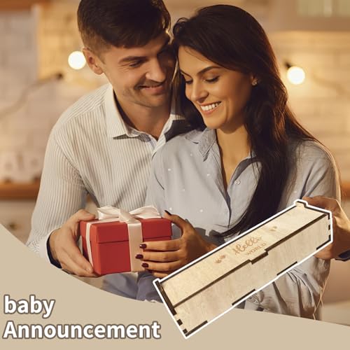Image of Pregnancy Test Box Pregnancy Test Keepsake Reveal Box Surprise Pregnant Announcement Box Wooden Baby Announcements Ideas for Husband Grandparents Baby Memory Souvenir Gifts Announce Collection Case