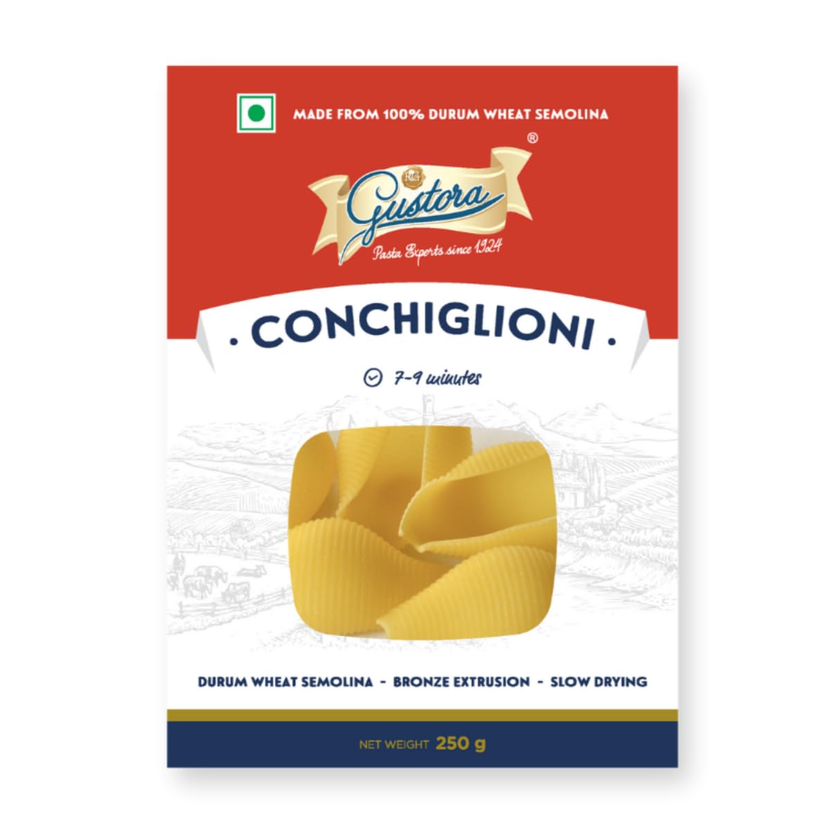 Gustora Durum Wheat Semolina Conchiglioni Pasta, 250g I Vegetarian Pasta I Rich in Fibre & Protein - 250GM (B0CC2D4T6Y) Amazon Price History, Amazon Price Tracker