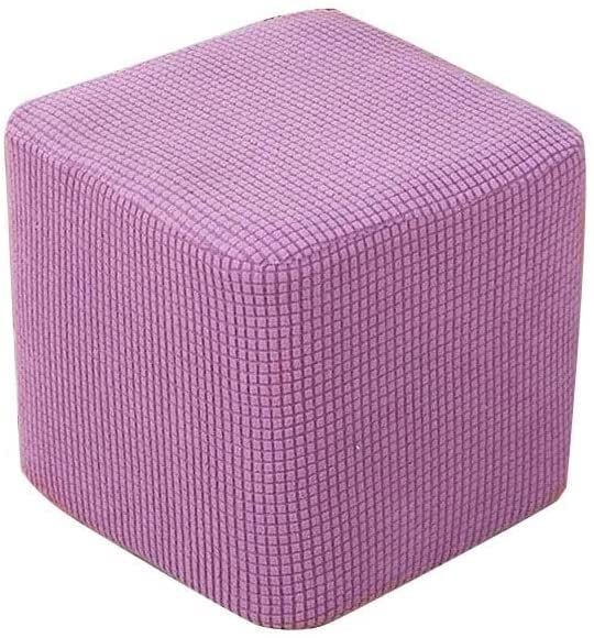 uyeoco Ottoman Covers Slipcover Rectangle/Square/Round Stool Cover Stretch Footstool Protector Slipcover Stool Furniture Protector Soft Slipcover with Elastic Bottom (Color : I, Size : 35X35CM)
