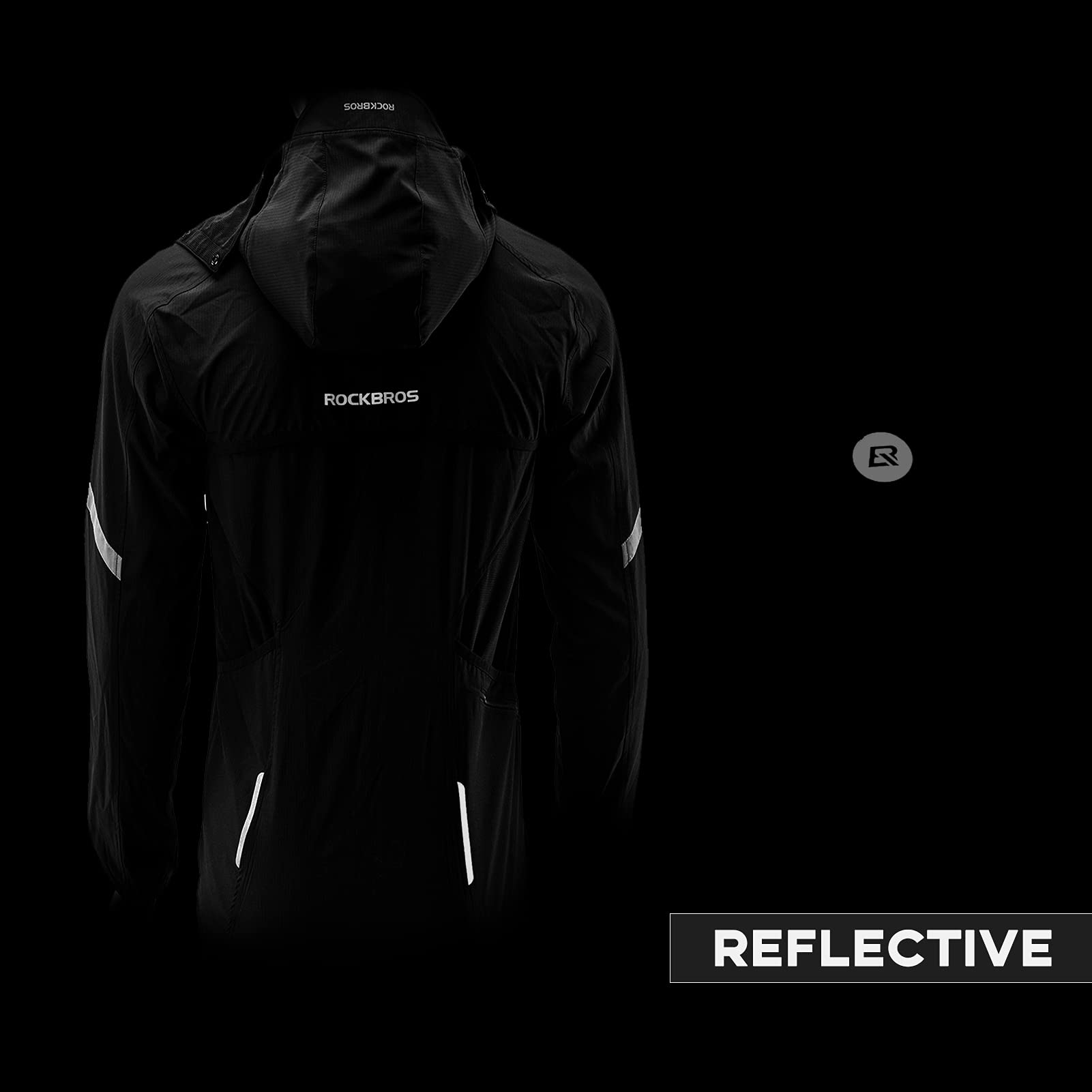 ROCKBROS Veste Homme VTT 3 en 1 Capuche, Veste Cyclisme Sans Manches Léger Respirant Réfléchissant Longue Noir M-4XL