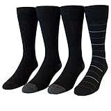 Kirkland Signature Men's Cushioned Dress Sock 4-pair (Black Pattern Pack, 6.5-12)