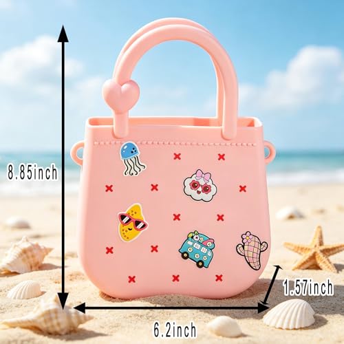 Mini bolso tote de silicona con decoración y correa ajustable miniatura 4