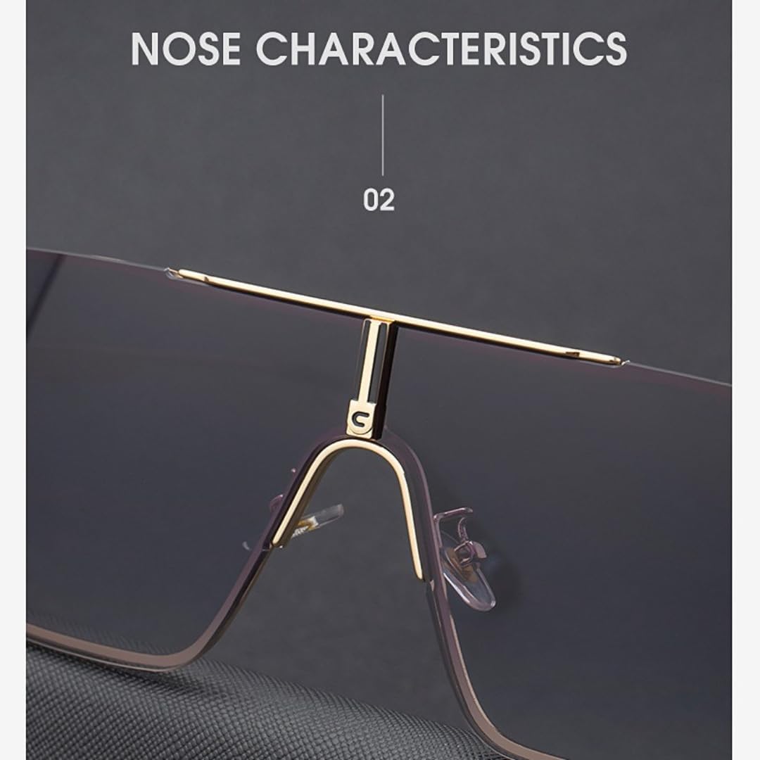 Modische Oversize-Sonnenbrille mit großem Rahmen aus luxuriösem Metall