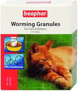 Beaphar Worming Granules for Cats 4 x 1 g (Pack of 2, Total 8 Packets)