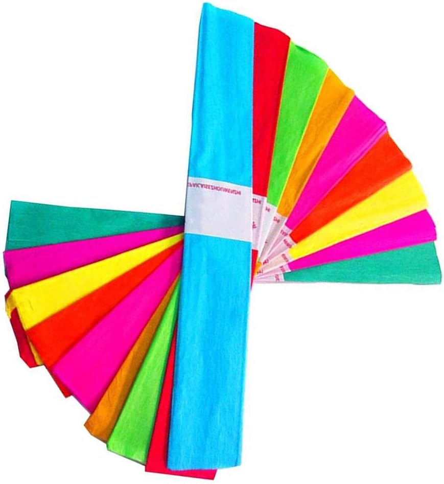 Lorsoul 10pcs Craft Crepe Paper Roll Sheets Wrapping Florist Streamers Party Birthday Hanging Decoration
