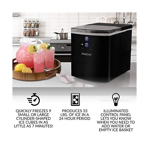Igloo ICEB33SL 33Pound Automatic Portable Countertop Ice Maker Machine