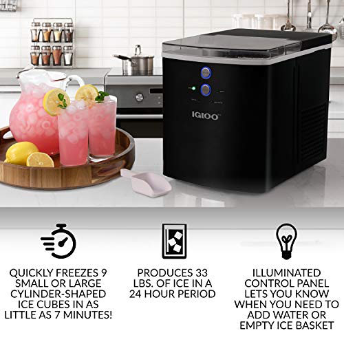 Igloo ICEB33SL 33Pound Automatic Portable Countertop Ice Maker Machine