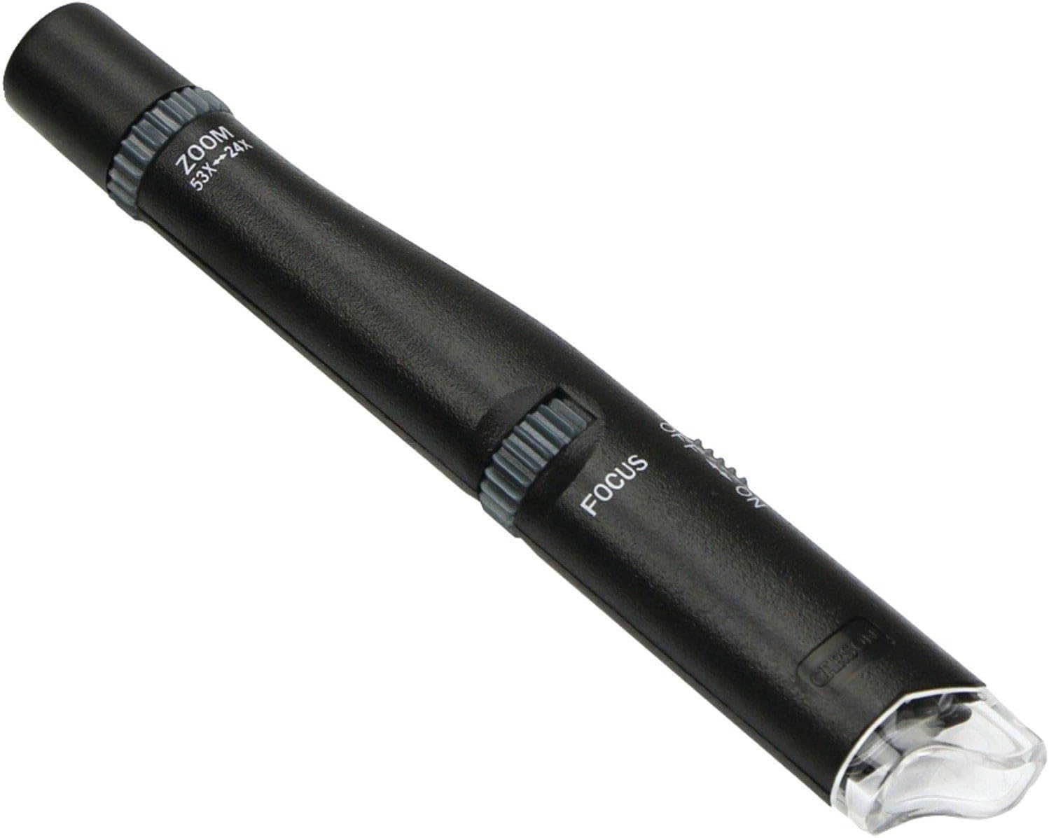 Carson MicroPen LED Lighted 24x-53x Magnification Microscope Pen (MP-300), Black Thumbnail