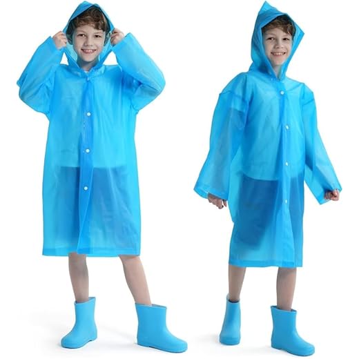 Kids Waterproof Rain Ponchos with Hood