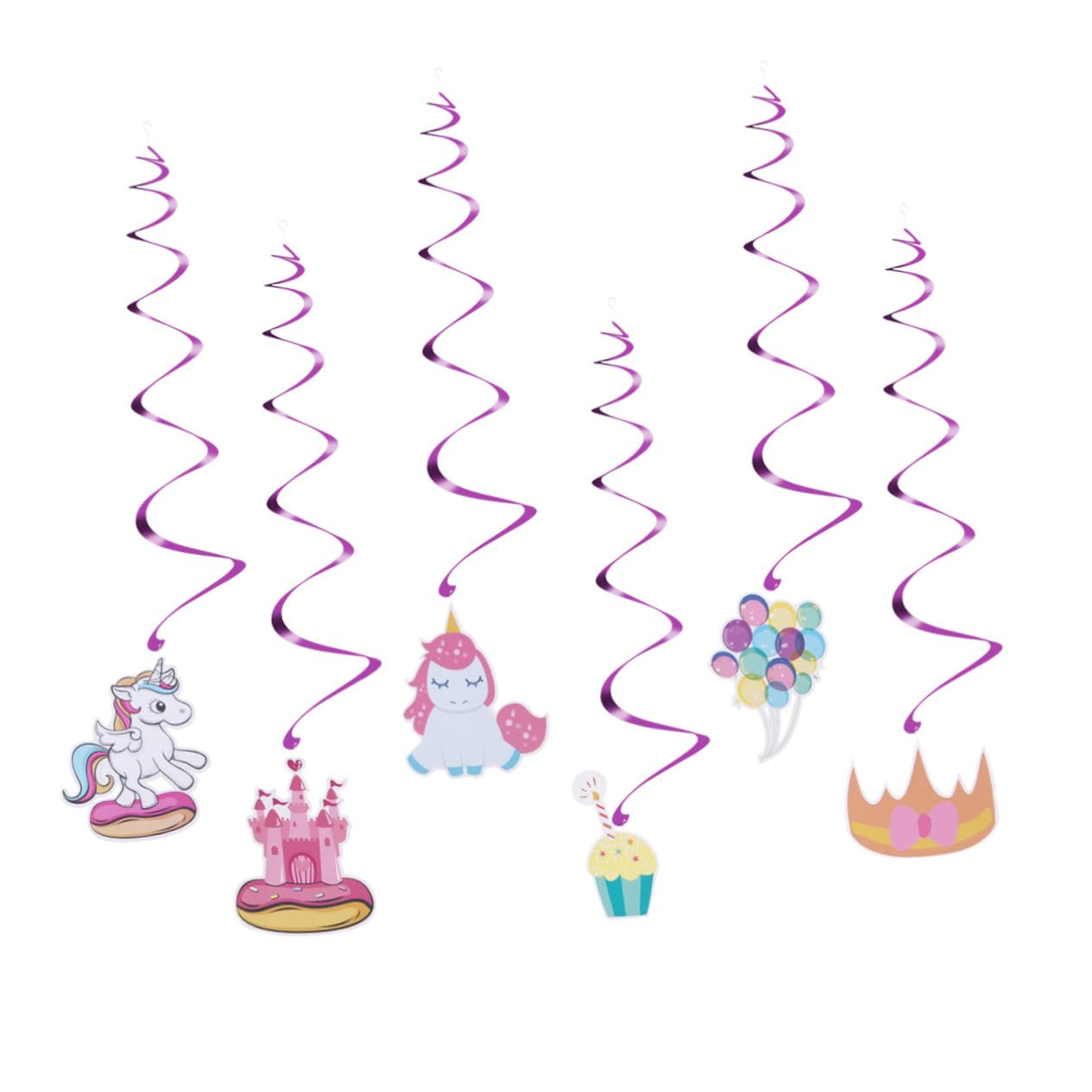 6 Sets Banner Party Layout Props Ceiling Pendant Spiral Streamers Whirls Foil Hanging Swirls Decorations doorways Hanging Home Decor Window Hanging Swirls Makeup to Rotate Photo