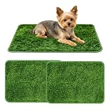 2er Hundetoiletten mit Kunstrasen, 58 x46cm Hundeklo für Zuhause, Wiederverwendbare Trainingsunterlage, Hochdurchlässige Hundeklo Gras Pads für Balkon, Wohnung, Kleine Hunde, Zuhause sowie Große