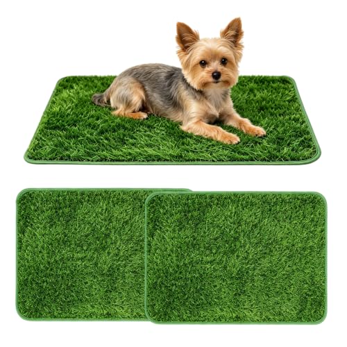 Lot de 2 toilettes pour chien avec gazon artificiel, 58 x 46 cm, tapis de dressage...