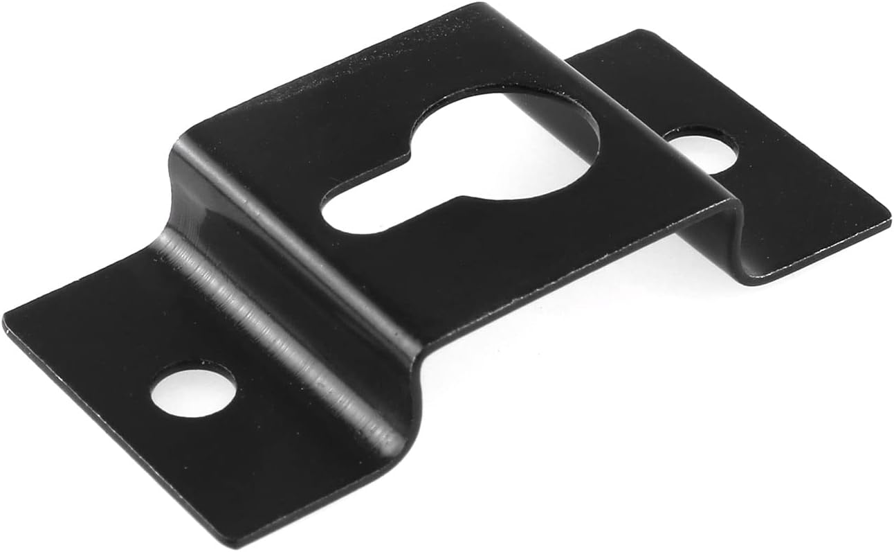 DGZZI Hanging Speaker Bracket 4PCS Black Wall Mount Iron Hook Hanger Plate Connectors with Mounting Screws for Surround Sound Box Audio Speaker Keyhole Hanger