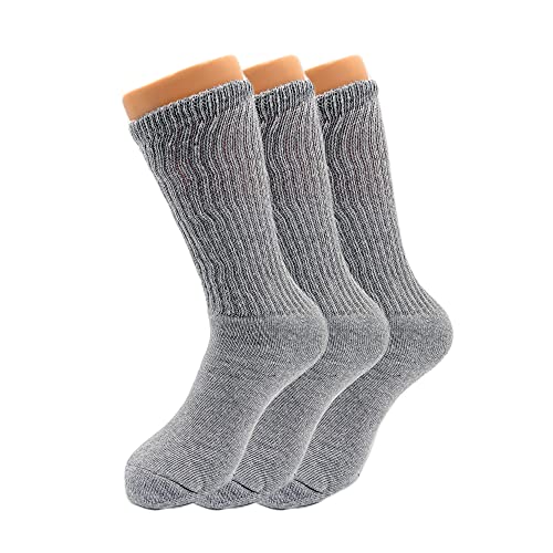 AWS/American Made Mid Calf Crew Socks for Women Cotton Cushioned Socks 3 Pairs