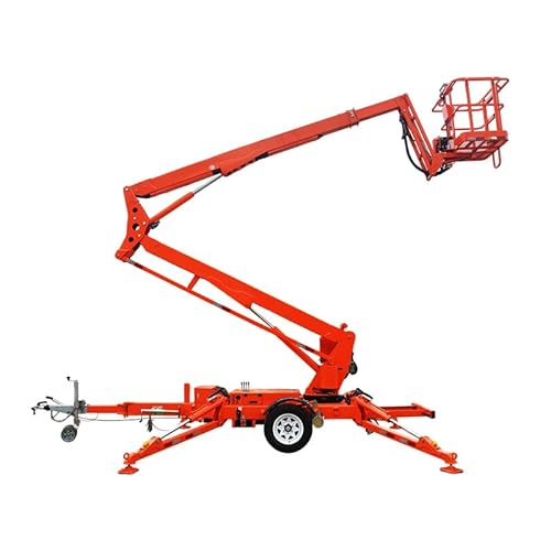 Tractor-Drawn Aerial Lift, 18m Telescopic Boom with Manual & Hydraulic Power, Heavy-Duty Towable Platform for Farm & Industrial Maintenance