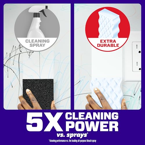 Mr. Clean Magic Eraser Sponge, All Purpose Cleaner, Cleaning Scrubber, Wall, Sneaker, Kitchen, Bathroom, Shower Cleaning Supplies, Melamine Sponge, Cleaning Pads, Whole Home Extra Durable, 12ct - view 3