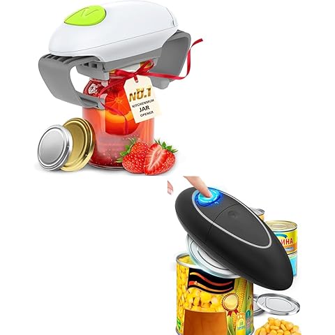 Higher Torque Electric Jar Opener for Seniors with Arthritis Fit Almost Jars Size and One Touch Electric Can Opener Fits Almost All Can Sizes for Seniors with Arthritis Cover