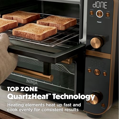 Image of Ninja Double Oven Pro Smart XL Countertop Oven & Air Fryer | 30.2 Qt Capacity |12-in-1 Versatility with Smart Finish & DualZone Tech to Cook 2 Meals at Once | Fit up to 4.5lb Chicken | Onyx | DCT801BK