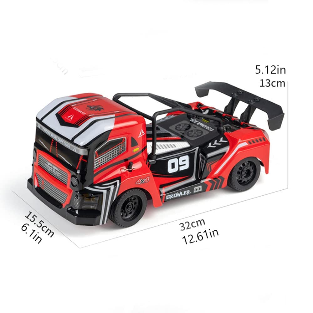 Auto telecomandata in scala 1/16, auto RC per hobby per bambini con luci a LED e pneumatici di ricambio da 4 pezzi, macchinina fuoristrada telecomandata ad alta velocità da 2,4 GHz