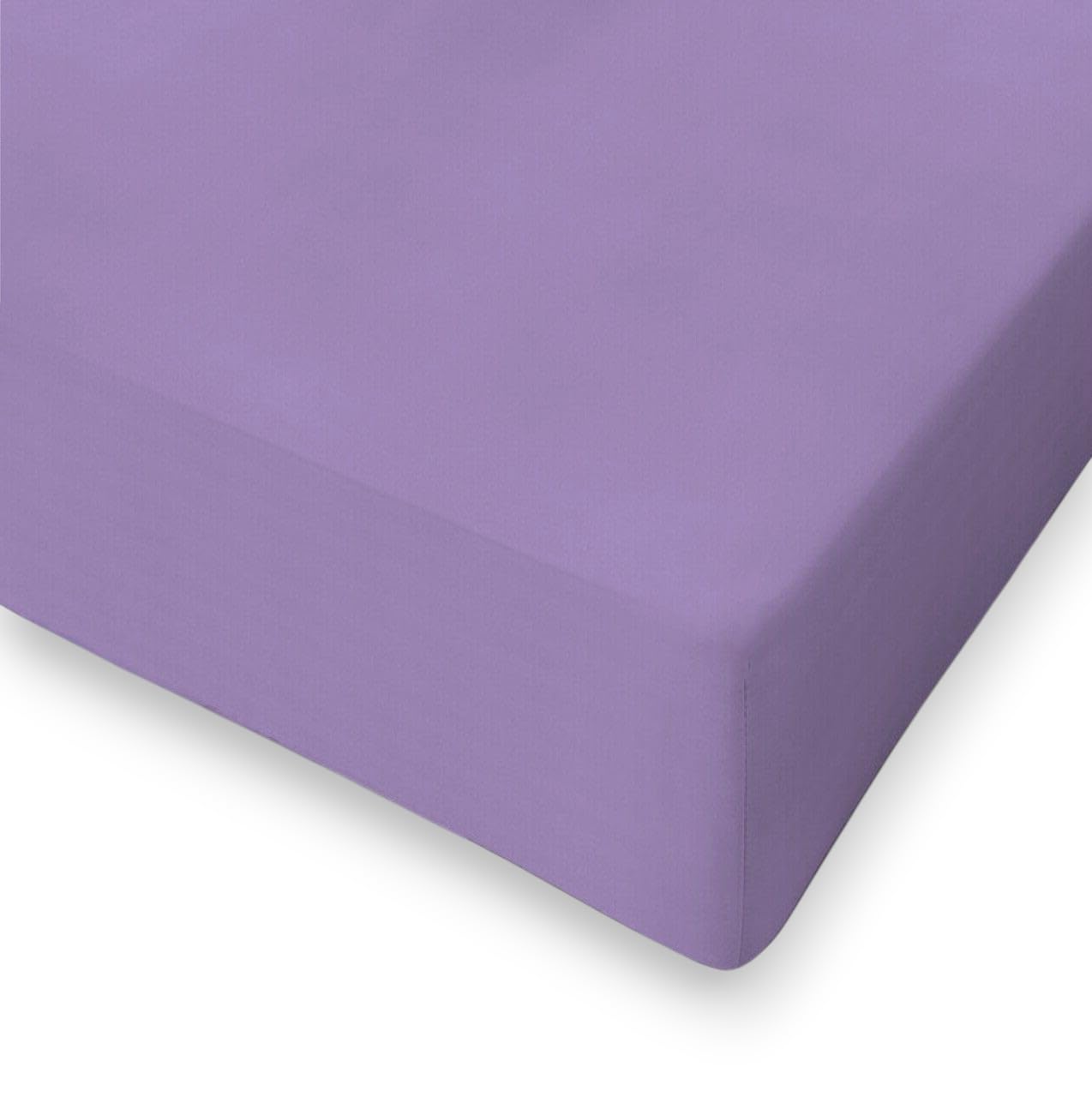 Lenzuolo All Around larghezza 160cm 100% Cotone Elastico Perimetrale Matrimoniale (160x200 H25, Lilla)
