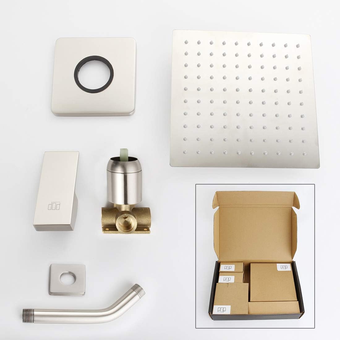 Authentic Crazy Deals POP SANITARYWARE Shower Only Faucet Set Brushed Nickel, Bathroom Rain Mixer Shower Head Set Wall Mounted Rainfall Shower System Single Handle Shower Trim Kit with Rough-in Valve ❤ Crazy Deals POP SANITARYWARE Shower Only Faucet Set Brushed Nickel, Bathroom Rain Mixer Shower Head Set Wall Mounted Rainfall Shower System Single Handle Shower Trim Kit with Rough-in Valve