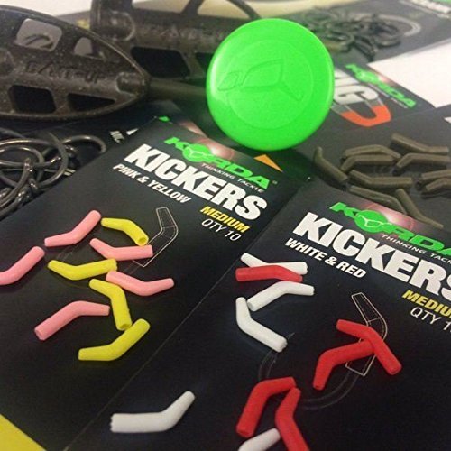 Korda Kickers Large Red/White | Hook Kickers for Improved Rig Mechanics | Easy Slide-On, Durable Rubber | Fits Hook Sizes 2-4