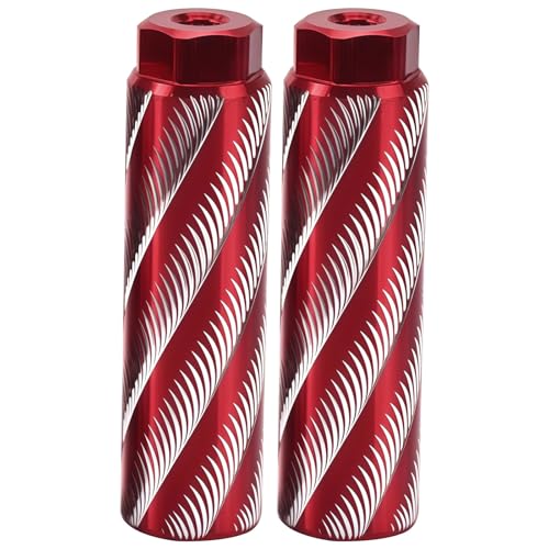 Vestamore Set of 2 Red Aluminum Pegs, 0.3 in / 1 Cm Fit, Suitable for Standard Axle Bicycles, Lightweight with Traction Grooves