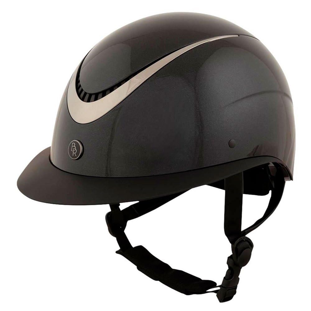 BR Kask jeździecki Thèta Plus Glossy czarny - 55-57 cm - czarny
