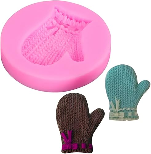 Miniatura 4 de Calcetín de Navidad Forma de Guante Molde de Silicona Pastel Textura Tejer Lana Tejer Fondant Postre Hornear Herramienta de Silicona