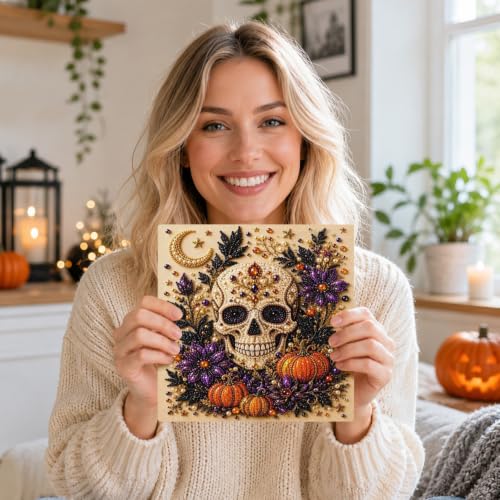Halloween Diamond Art Kit Pearl Painting Craft Party Favors Gifts Skeleton - image 5