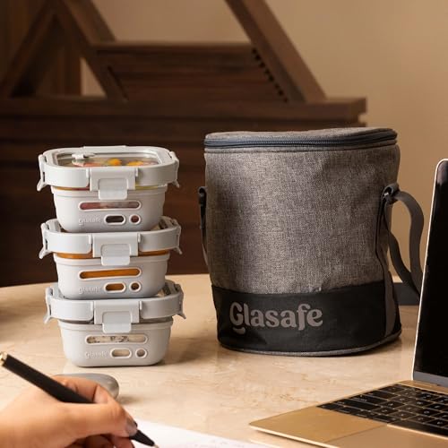 Image of GLASAFE Glass Lunch Kit (Soothing Slate, Meal Mate Lite)