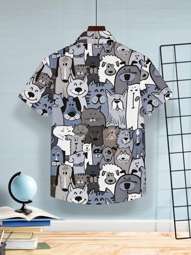 Image of HELLCAT Beige Trendy Regular Fit Printed Causal Shirt for Boys