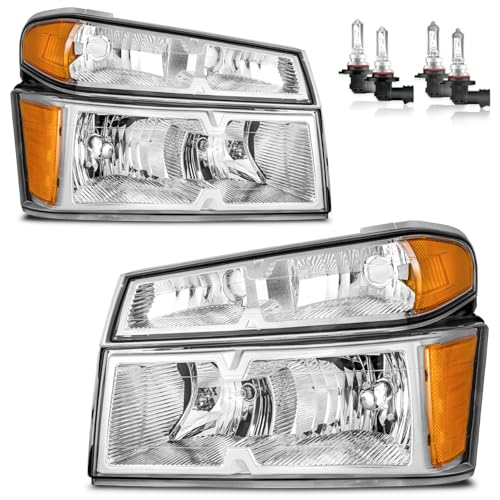 KarSpareHub Headlights Assembly for 2004-2012 Chevy Colorado/GMC Canyon for 2006-2008 Isuzu I-Series Headlamp Replacement Driver & Passenger Side