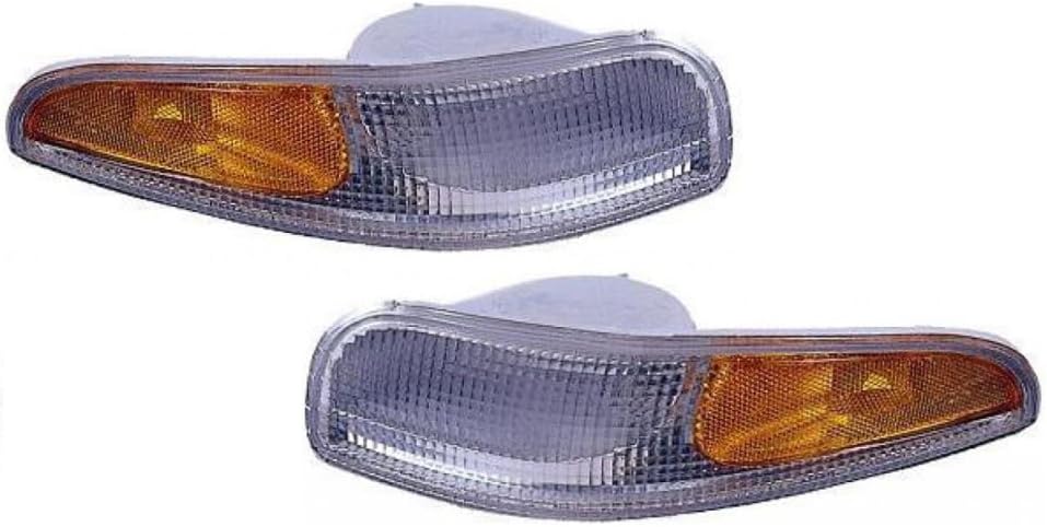 CarLights360 For 1997-2004 Chevy Corvette Pair Driver and Passenger Side Turn Signal/Side Marker Light Lens and Housing Only GM2520186 GM2521186 | 10301357 10301356
