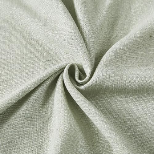Image of Vision Home Soft Green Pinch Pleated Semi Sheer Curtains Textured Linen Blended Light Filtering Window Curtains 120 inch for Living Room Bedroom Pinch Pleat Drapes with Hooks 10ft 2 Panels 40 inchWx120 inchL