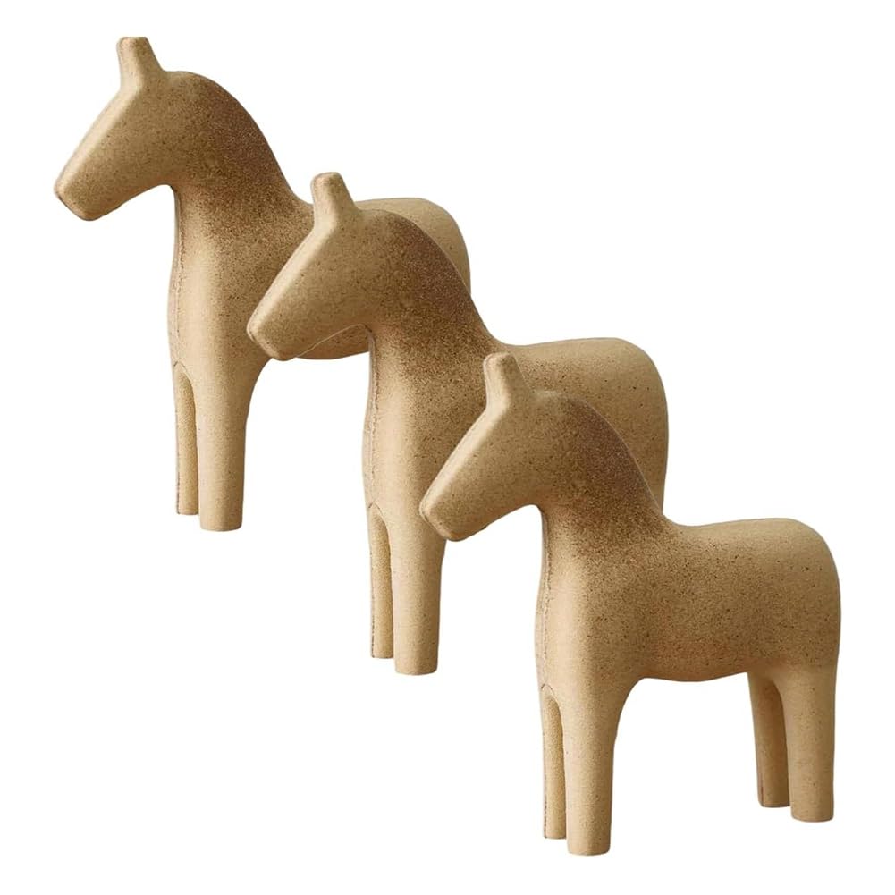 IJSDNVJNDX Horse Blank Wooden Statue,Unfinished Wooden Horse Models, Colorable Animal Craft Figurines